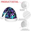 IRSHI Children's Santa Hat  Bright & Comfortable Winter Xmas Holiday Hat  Unisex Velvet Christmas Hat purple and teal flower view 4