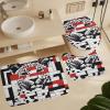 ZGDPBYF Bathroom Rugs Set 3 Pieces Bath Rugs Non Slip, Black Red Spotted Cheetah Animal Bathroom Mat, Bathroom Set with Toilet Rugs, Geometry Perfect Plush Bathroom Mats for Bathroom Tub, Shower view 1