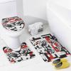 ZGDPBYF Bathroom Rugs Set 3 Pieces Bath Rugs Non Slip, Black Red Spotted Cheetah Animal Bathroom Mat, Bathroom Set with Toilet Rugs, Geometry Perfect Plush Bathroom Mats for Bathroom Tub, Shower view 3