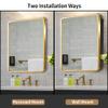 Movo 20x31 Inch Recessed or Surface Mount Medicine Cabinet with Mirror Aluminum Metal Framed Bathroom Mirror Medicine Cabinet Rectangle Storage Cabinet Gold view 3