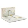 ihvan online Prayer Gift Set for Men & Women, Muslim Taffeta Prayer Rug, Salah Mat, Beads Rosary, Velvet Covered Yaseen Islamic Gift Set for Ramadan & Eid, White view 1