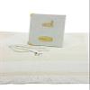 ihvan online Prayer Gift Set for Men & Women, Muslim Taffeta Prayer Rug, Salah Mat, Beads Rosary, Velvet Covered Yaseen Islamic Gift Set for Ramadan & Eid, White view 4