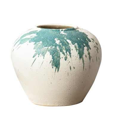 Classical Living Room Vase, Decorative Fake Flower Vase, Study Room Bedroom Homestay Ceramic Vase, Modern Side Table Centre Vase(Size:23 * 18CM,Color:A)