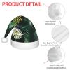 IRSHI Children's Santa Hat  Bright & Comfortable Winter Xmas Holiday Hat  Unisex Velvet Christmas Hat Tropical Palm Leaves view 4
