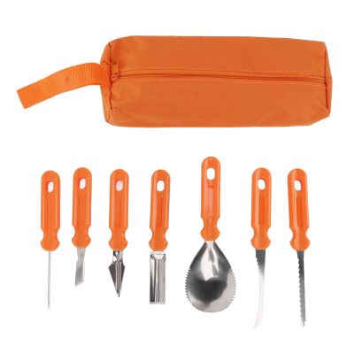 WOOXGEHM Halloween Pumpkin Carving Kit, 7 Pieces DIY Stainless Steel Pumpkin Carving Tool Set, Pumpkin Carving Stencil Kit, Handmade for Adult Children