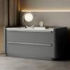 RUNNUP Modern Wood Nightstand with Drawer Storage Solid Wood Bedside Table Stone Top Practical End Side Table Bedroom Furniture, Dark Gray 24" L x 16" W x 20" H view 1