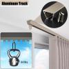 Ceiling Curtain Track for Extra Wide Windows, No Drill / Drill Holes Install, Bed Canopy RV Curtain Rails, Spa Room Divider / Partition, Aluminum Curtain Rod With Mute Pulleys ( Color : Drill Hole Mou view 2