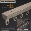 Ceiling Curtain Track for Extra Wide Windows, No Drill / Drill Holes Install, Bed Canopy RV Curtain Rails, Spa Room Divider / Partition, Aluminum Curtain Rod With Mute Pulleys ( Color : Drill Hole Mou view 3