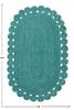 12x15 Oval Kilim Rug  Handmade Boho Oval Rug, Natural Jute, Hand Braided, Solid Turquoise Blue, 0.27" Thick Flatweave Carpet for Bedroom, Living Room, Dining Area view 3