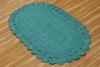 12x15 Oval Kilim Rug  Handmade Boho Oval Rug, Natural Jute, Hand Braided, Solid Turquoise Blue, 0.27" Thick Flatweave Carpet for Bedroom, Living Room, Dining Area view 4