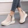 ZBYY Wedge Sneakers for Women Ladies Hidden Heel Sneakers Casual Platform Sneakers Shoes Walking Wedge Shoes view 4