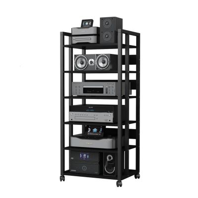 BXKCFYBSQ 6-Tier Removable AV Media Component Cabinet, Gaming TV Cabinet and Stereo Rack Audio Tower, Adjustable Floor Height, Office Printer Storage Rack, Suitable for Bedroom, Living Room