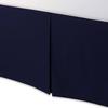 AKBLinenBedding - 3 Sided Split Corner Pleated Tailored Bed Skirt, Solid 650 TC Egyptian Cotton, Drop - 22 inch (Navy, Twin XL - 39" W x 80" L) view 1