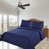 Gorgeous Home Linen Nena Classic Bedding Quilt Hotel Set Stitch Pattern Reversible Queen (Navy Blue) view 1