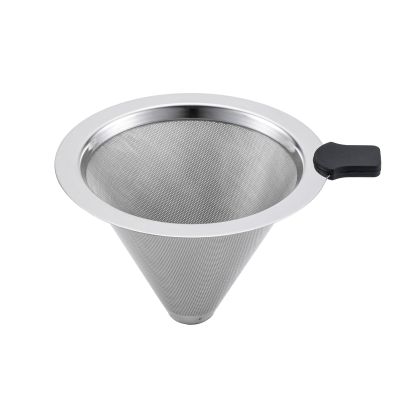 Small Size Pour Over Coffee Dripper CAMPINGLIFE Reusable Stainless Steel Pour Over Coffee Maker Coffee Strainer Slow Drip Paperless Coffee Filter for 1-2 CupSilver