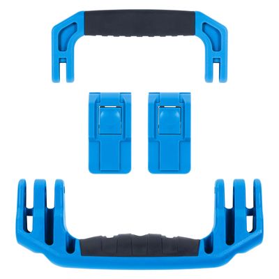 Pelican 1535 Replacement Handle & Latch Set by ColorCase - Blue Handle and Push Button Latches