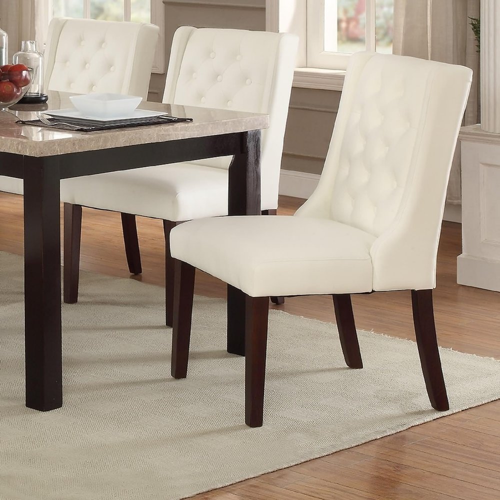 Bishilin White Chairs Living Room, Furniture Dining Chairs MDF 21" L x 26" W x 39" H