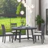 Bishilin Coffee Table Set for Living Room, Gray Table Set 5 Pieces Round Solid Wood 17.5" L x 19.7" W x 38.3" H view 1