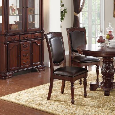 Bishilin Chairs for Dining Room, Home Dining Chairs Brown Rubberwood 21" L x 26" W x 41" H
