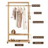 LOOQS Rotary Coat Rack with 2 Storage Shelves, Freestanding Coat Rack for Entryway, Hallway, Bedroom, Office 63x41x12.6in view 3