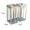 GLigeT Garbage Cans Rectangular Combined Trash Bag Holder, Stainless Steel Garbage Bag Holder, Open Top Stainless Steel Classified Trash Can for Indoor and Outdoor Use Outside Trash Bin view 2