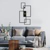 SIGNLEADER Metal Wall Clock Wall Art Decor, Black Rectangle Wall Sculpture Clock Silent Battery Operated Hangings Home Decoration for Living Room, Bedroom, Kitchen, Bathroom - 36" Black view 1