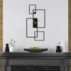 SIGNLEADER Metal Wall Clock Wall Art Decor, Black Rectangle Wall Sculpture Clock Silent Battery Operated Hangings Home Decoration for Living Room, Bedroom, Kitchen, Bathroom - 36" Black view 3