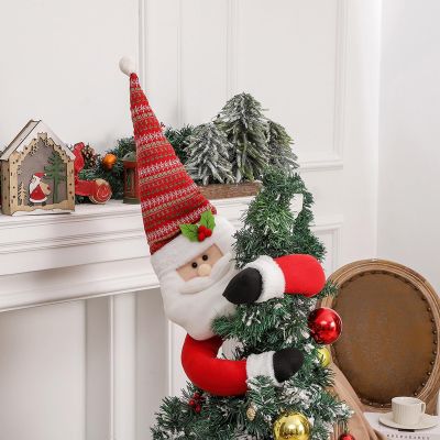 Christmas Tree Topper Gnome, Handmade Gnome Christmas Decoration,Funny Christmas Tree Topper, Christmas Tree Decor,Curtain Tie,Unique Christmas Gnome Decoration for Christmas Tree Xmas Party Supplies