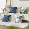 AVOIN colorlife Hello Love Blue Hydrangea Bicycle Throw Pillow Covers, 20 x 20 Inch Flowers Summer Spring Mother's Day Cushion Case for Sofa Couch Set of 4 view 2