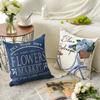 AVOIN colorlife Hello Love Blue Hydrangea Bicycle Throw Pillow Covers, 20 x 20 Inch Flowers Summer Spring Mother's Day Cushion Case for Sofa Couch Set of 4 view 4