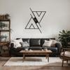 SIGNLEADER Metal Wall Clock Wall Art Decor, Black Triangle Wall Sculpture Clock Silent Battery Operated Hangings Home Decoration for Living Room, Bedroom, Kitchen, Bathroom - 24" Black view 2