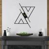 SIGNLEADER Metal Wall Clock Wall Art Decor, Black Triangle Wall Sculpture Clock Silent Battery Operated Hangings Home Decoration for Living Room, Bedroom, Kitchen, Bathroom - 24" Black view 3