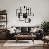 SIGNLEADER Metal Wall Clock Wall Art Decor, Black Square Wall Sculpture Clock Silent Battery Operated Hangings Home Decoration for Living Room, Bedroom, Kitchen, Bathroom - 24" Black view 2