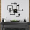 SIGNLEADER Metal Wall Clock Wall Art Decor, Black Square Wall Sculpture Clock Silent Battery Operated Hangings Home Decoration for Living Room, Bedroom, Kitchen, Bathroom - 24" Black view 3