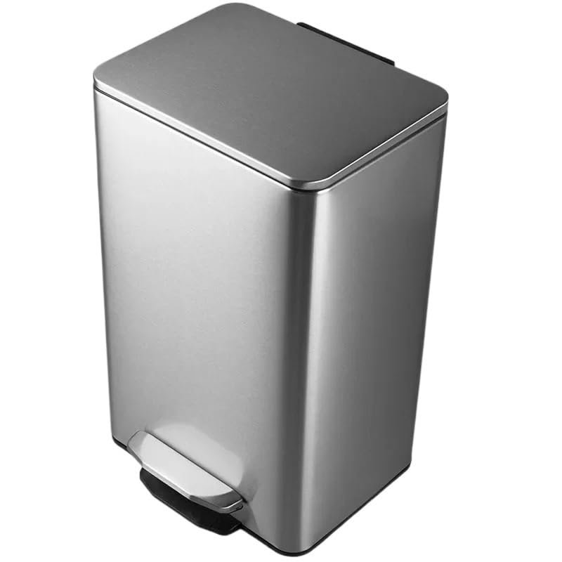 FORINC Waste Container Cubo De Basura Rectangular De Metal Negro, 30 Litros, Debajo De Los Contenedores, Pedal Elegante, Accesorios para El Hogar De Lujo Trash lid (Size : 30L B)