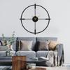 SIGNLEADER Metal Wall Clock Wall Art Decor, Round Wall Sculpture Clock Silent Battery Operated Hangings Home Decoration for Living Room, Bedroom, Kitchen, Bathroom - 24" Black view 1
