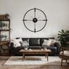 SIGNLEADER Metal Wall Clock Wall Art Decor, Round Wall Sculpture Clock Silent Battery Operated Hangings Home Decoration for Living Room, Bedroom, Kitchen, Bathroom - 24" Black view 2