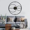 SIGNLEADER Metal Wall Clock Wall Art Decor, Rounds Wall Sculpture Clock Silent Battery Operated Hangings Home Decoration for Living Room, Bedroom, Kitchen, Bathroom - 30" Black view 1