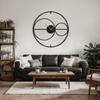 SIGNLEADER Metal Wall Clock Wall Art Decor, Rounds Wall Sculpture Clock Silent Battery Operated Hangings Home Decoration for Living Room, Bedroom, Kitchen, Bathroom - 30" Black view 2