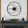 SIGNLEADER Metal Wall Clock Wall Art Decor, Rounds Wall Sculpture Clock Silent Battery Operated Hangings Home Decoration for Living Room, Bedroom, Kitchen, Bathroom - 30" Black view 3