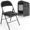 VINGLI 20 Pack Folding Chairs with Padded Seats, Metal Frame with Pu Leather Seat & Back, Capacity 350 lbs, Black view 1