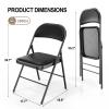 VINGLI 20 Pack Folding Chairs with Padded Seats, Metal Frame with Pu Leather Seat & Back, Capacity 350 lbs, Black view 3