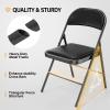 VINGLI 20 Pack Folding Chairs with Padded Seats, Metal Frame with Pu Leather Seat & Back, Capacity 350 lbs, Black view 4