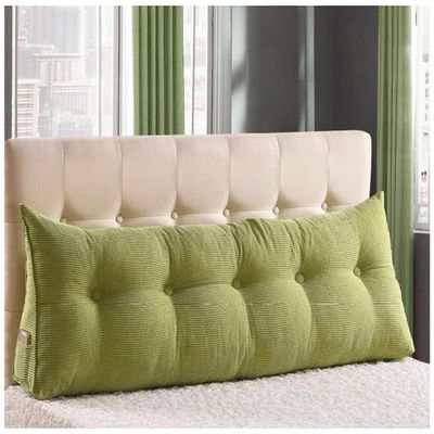 EORNOW Triangular Headboard Pillow/Large Bedside Cushion, Bed/Sofa Long Reading Pillow with Zipper, Large Bedrest Throw Pillows (Color : Fruit Green, Size : 150cm/59inch)