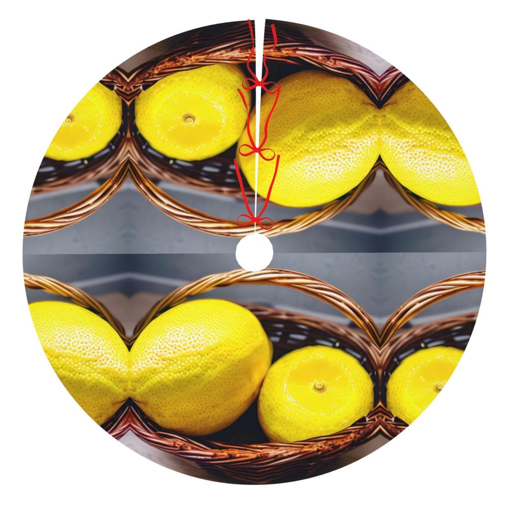 Festive Family Tradition Christmas Tree Skirt, Versatile & Affordable Yuletide Decor One Basket Lemon