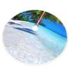 Lustrous Tropical White Sand Beach and Ocean Printed Christmas Tree Skirt Enrich Your Home with Seasonal Decorations, The Must-Have view 3