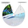Lustrous Tropical White Sand Beach and Ocean Printed Christmas Tree Skirt Enrich Your Home with Seasonal Decorations, The Must-Have view 4