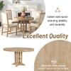 P PURLOVE Round Dining Table, Farmhouse Wood Extendable Dining Table with 14" Leaf, Wood Kitchen Table (Natural Wood Wash) view 4