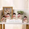 callie Personalized Snowman Wooden Christmas Decoration Indoor Home Decor with LED Light Winter Christmas Table Decor Name Block Sign Christmas Decorations for Family(10 Snowmen) view 4