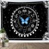 HVEST Blue Teal Butterfly Tapestry Black and White Bohemian Mandala Tapestry for Bedroom,Trippy Moon Phase and Constellation Tapestry Wall Hanging for Living Room Dorm Home Wall Decor,40L X 60W inches view 1